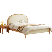 林氏家居原木风实木儿童床女孩卧室软包床2024林氏木业LH300 【两件套】儿童床+床垫 1200*2000mm