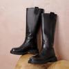 BASTO 百思图 秋冬款保暖时尚简约骑士靴粗跟女长靴