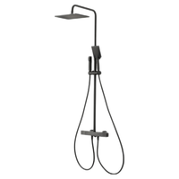 箭牌（ARROW）按键恒温淋浴花洒套装冷热沐浴龙头增压易洁喷枪顶喷暗装花洒全套 四功能恒温明杆花洒黑34136MHMB