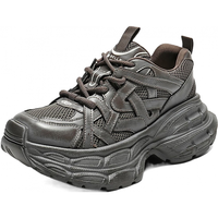 百丽 星河轨迹机能风老爹鞋女2026春新厚底增高运动休闲鞋B2199AM6 复古灰 37