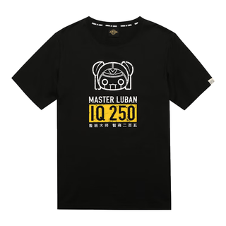 王者荣耀 IQ250鲁班猛猛黑款中性印花圆领棉质短袖T恤EMG4418050657007 黑色 XL