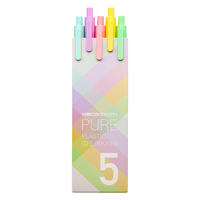 KACO 文采 PURE书源系列 盖帽中性笔 马卡龙色 0.5mm 5支装