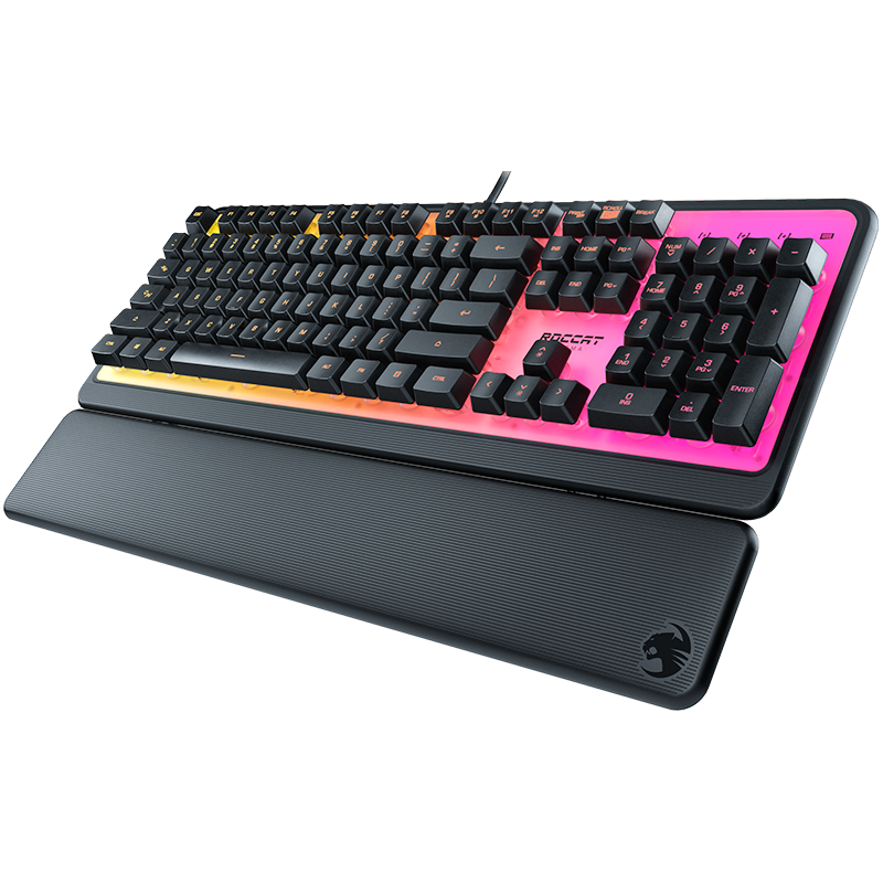 ROCCAT 冰豹 MAGMA 梅格 104键 有线薄膜键盘 黑色 RGB