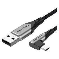 VENTION 威迅 type-c数据线弯头tpc安卓快充手游编织线加长2米适用于三星vivo华为p30/mate40荣耀8小米tpyec手机充电线