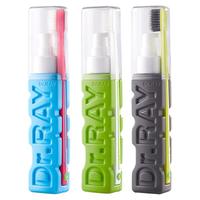 雷治（Dr.RAY）旅行牙刷套装软毛小头便携牙刷一体式中毛牙刷进口牙膏套装 成人旅游家用便携 单支螺旋软毛/薄荷味