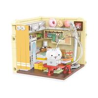 inbrixx积乎正版泰迪熊授权小颗粒拼装积木美食盲盒汉堡薯条可乐