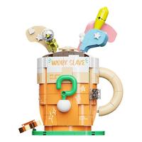 解压积木啡尝打工人咖啡杯areax可爱人仔治愈玩具创意摆件女