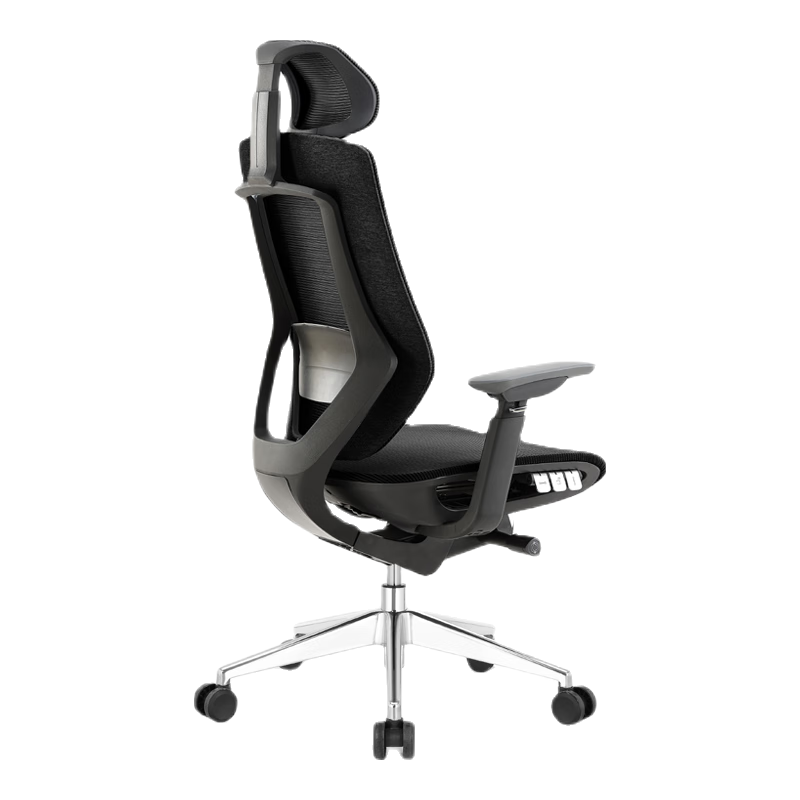 GAVEE功牌人体工学椅 BloomT088久坐舒适电脑椅办公座椅靠背椅子 黑框黑 铝合金脚