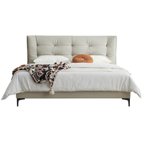 双虎头层牛皮真皮床简约现代主卧高端大气轻奢软包双人婚床23658J 【版】床 658A雪松灰真皮-低箱1.5*2.0米