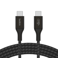 贝尔金(BELKIN)双Type-C数据线 240W快充PD3.1充电线 5A快充线 CtoC电源线 苹果电脑MacBook 480Mbps快传 2米黑