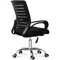 莉奥 电脑椅子家用学习椅 办公转椅人体工程学靠背宿舍座椅 可升降旋转滑动扶手椅 久坐透气职员培训椅 黑色标准版【钢制脚】