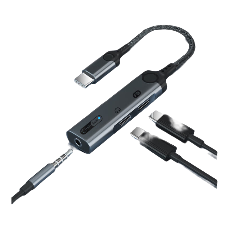  Fokoos 数字DAC解码 Type-C转换器  Type-C, Lightning 铝合金 银灰色 Type-C 2.1A