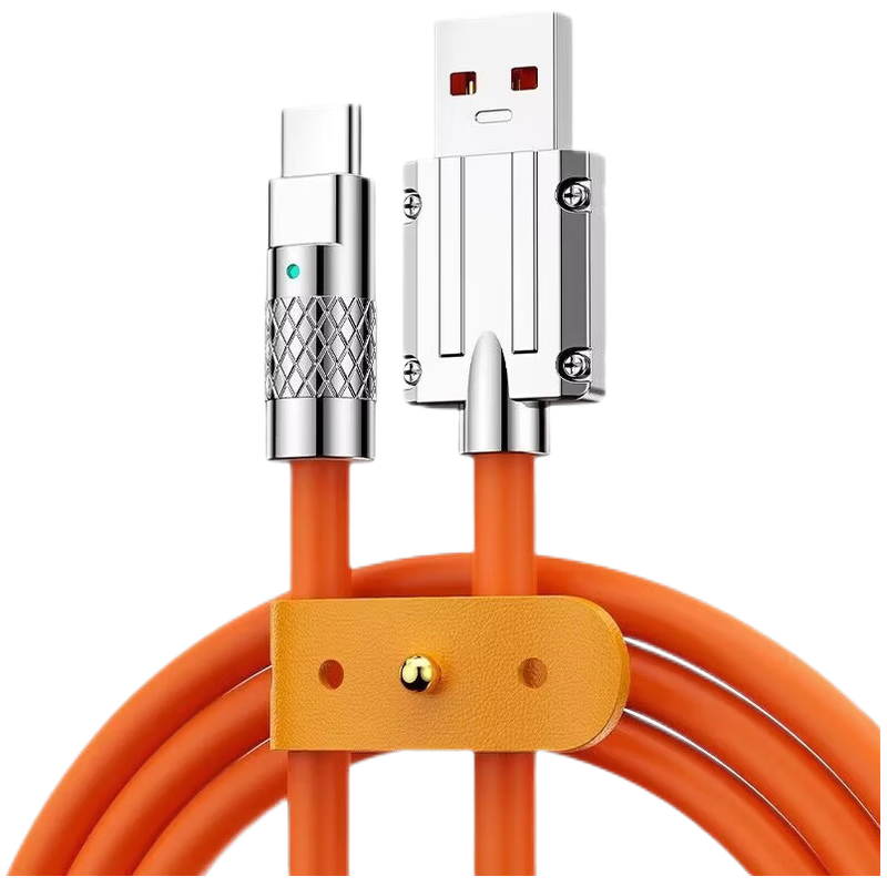  巴蒂尼 超级快充 Type-C充电线  赤橙橘 Micro USB 硅胶 Type-C 6A
