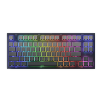 FL·ESPORTS 腹灵 FL750-黑曜石面墨影侧刻系列有线/蓝牙/2.4G三模机械键盘 悦动红轴 RGB灯光 无线键盘 黑曜石面墨影侧刻-三模-悦动红轴