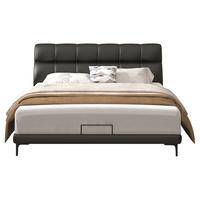 雅兰(AIRLAND)雅兰头层黄牛皮真皮床大床主卧 黑巧 黑巧+森临其境 1.5*1.9m