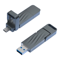 联想1000MB/S双接口固态u盘512GB大容量u盘Type-c手机U盘办公USB3.2金属优盘小巧便捷手机直连