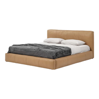 NORHOR北欧表情/意式法式奶油风莫伦堡系列/SOFT全真皮双人床主卧 驼色 框架结构1800mm*2000mm