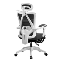 椅品汇（yipinhui）人体工学椅电脑学习家用久坐舒适电竞午休可躺护腰托旋转办公座椅 【加厚坐垫】白黑+3级气杆 铝合金脚+四向调节腰托