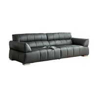 慕思（de RUCCI）沙发客厅2024家具慕思旗下沙发品牌艾慕直排真皮沙发RCW1-207 深灰色 2左单+2右单 2.84m