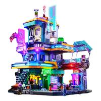 灯搭 Lumibricks 赛博朋克霓虹城系列 F9042 霓虹绿洲 公寓楼