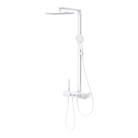 瑞尔特淋浴花洒套装增压自动除垢大顶喷多功能控温花洒 K20奶白色