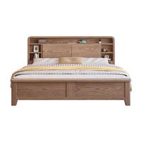 米瑾实木床 白蜡木实木床双人床简约家用卧室经济型现代简约主卧大床 白蜡木床 1800*2000mm抽屉款