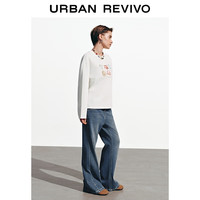 UR2025秋季女装复古丹宁水洗猫须喇叭牛仔长裤UYB850006 雾霾蓝 30