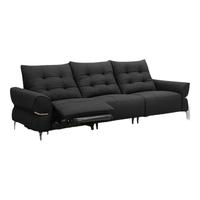 大件超省：乐至宝 巴赫683电动功能沙发  曜石黑 2.77米 大三人右电动