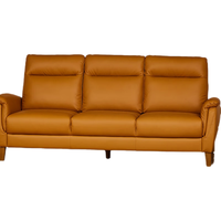 NITORI宜得利家居 家具美拉德皮质实木沙发3人位皮沙发 KF018