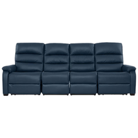NITORI宜得利家居 家具 客厅电动真牛皮沙发直排沙发 四人位 彼利波4 四人位 蓝色