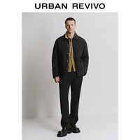UR2025冬季男流光风复古翻领绗缝大口袋羽绒服UMM150010 黑色 M