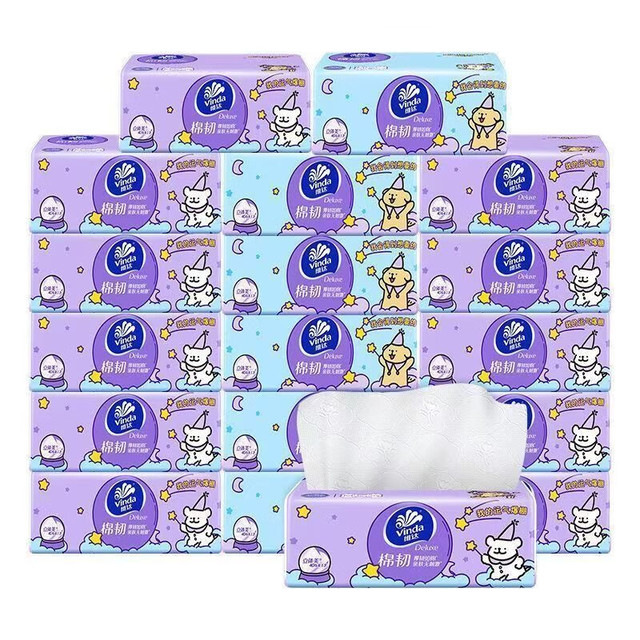 Vinda 维达 棉韧立体美抽纸巾 4D压花M码大尺寸 3层 90抽*56包
