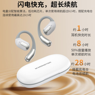 魔声 Open Ear AC317 挂耳式耳机 长续航 快充电 白色