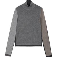 /江南布衣25冬绵羊毛针织衫女拼色高领5PA311280 066/灰杂色系 L