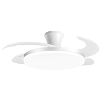 四季沐歌（MICOE）风扇灯普瑞光源LED隐形扇叶餐厅遥控调光一体吊扇灯中山灯具