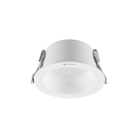 公牛（BULL）LED金属防眩筒灯嵌入式孔灯走廊过道餐厅灯卧室灯超薄吊顶灯T02P 【7W4000K3寸】白+亮黑防眩筒灯