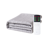 京东京造TOP星认证暖星电热毯 双温双控智能定时电褥子 双人1.5x1.8m暖灰