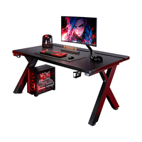 蔓斯菲尔(MSFE)电竞桌台式电脑桌X系列ENF级实木生态板家用书桌办公学习写字桌子 黑色【升级款】二段式X3-100CM