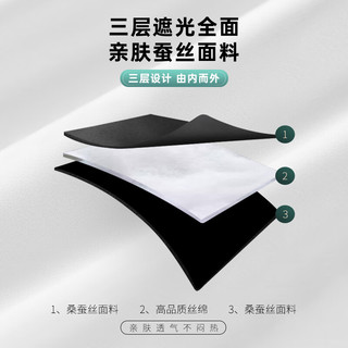 诺兰森迪 眼罩睡眠遮光可调节透气男女士通用睡觉护眼办公旅行真丝 黑色