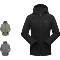 探路者软壳衣外套户外运动保暖防风抓绒夹克徒步登山服 黑色男 XL