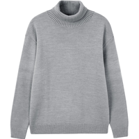 gxg.jeans男装针织衫2024年冬季基础简约打底衫高领毛衣 灰色 S (165)