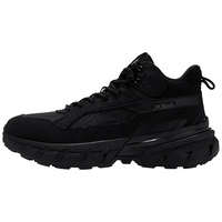 361°男鞋运动鞋行山秋冬季高帮加绒保暖棉鞋增高户外徒步登山跑步鞋男 曜石黑【革面防泼水】 43