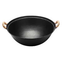 荣事达(Royalstar)铁锅双耳苏锅王手工古法铸铁炒锅圆底无涂层炒菜锅老式不易粘锅 【古法铸铁双耳苏锅】+杉木盖 32cm 非遗传承|物理不粘|肚大锅深
