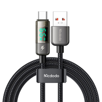 MCDODO Type-C数据线6A/5A超级快充华为100W/66W功率数显充电线适用荣耀Mate50pro/40小米usb-c安卓手机 1.2米数显科技丨满电自断电