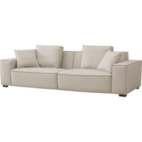 顾家家居 KUKA 固定布沙发现代极简奶油风生态云皮豆腐块沙发麂皮绒布艺沙发2172 30天发货四人位