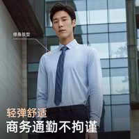 雅戈尔 长袖衬衫男棉混纺DP免烫衬衫小格纹衬衫抗皱平整舒适有型 灰蓝格子VLDP119727HFY 40