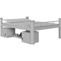 ZUOSHENG 佐盛 单人床铁床公寓床员工宿舍床单层床值班室床铁架床白色1米宽含柜