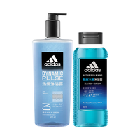 adidas 沐浴露三合一男士沐浴露洗发水洁面乳沐浴液沐浴露男士 冰爽醒肤-热情600ml