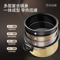 88VIP：德世朗 钛珐琅搪瓷压力锅家用多功能微压锅炖煮锅汤锅燃气电磁炉通
