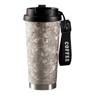 花卜丸 覆钛咖啡杯保温杯男女便携高档随行泡茶杯水杯钛杯 双饮咖啡杯银+550ML+覆钛